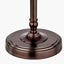 Piero Antique Bronze Metal Candlestick Table Lamp Base with Floressa 35cm Red Floral Patterned Mushroom Pleat Tapered Lamp Shade