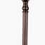 Piero Antique Bronze Metal Candlestick Table Lamp Base with Kamilah 35cm Blue Chevron Patterned Mushroom Pleat Tapered Lamp Shade