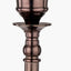 Piero Antique Bronze Metal Candlestick Table Lamp Base with Kamilah 35cm Blue Chevron Patterned Mushroom Pleat Tapered Lamp Shade