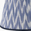 Piero Antique Bronze Metal Candlestick Table Lamp Base with Kamilah 35cm Blue Chevron Patterned Mushroom Pleat Tapered Lamp Shade
