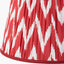 Piero Antique Bronze Metal Candlestick Table Lamp Base with Kamilah 35cm Red Chevron Patterned Mushroom Pleat Tapered Lamp Shade