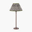 Piero Antique Bronze Metal Candlestick Table Lamp Base with Ornella 35cm Green Floral Design Mushroom Pleat Empire Lamp Shade