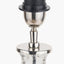 Elysia Bubble Glass and Silver Metal Curved Table Lamp Base with Edward 40cm Pistachio Green Linen Cylinder Lampshade
