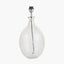 Elysia Bubble Glass and Silver Metal Curved Table Lamp Base with Lino 40cm Black Self Lined Linen Cylinder Lampshade