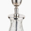 Elysia Bubble Glass and Silver Metal Curved Table Lamp Base with Lino 40cm White Self Lined Linen Cylinder Lampshade
