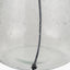 Elysia Bubble Glass and Silver Metal Table Lamp Base with Edward 40cm Pistachio Green Linen Cylinder Lampshade