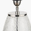 Elysia Bubble Glass and Silver Metal Table Lamp Base with Lino 40cm Black Self Lined Linen Cylinder Lampshade