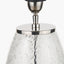 Elysia Bubble Glass and Silver Metal Table Lamp Base with Lino 40cm Grey Self Lined Linen Cylinder Lampshade