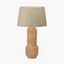 Gaiana Concrete Brown Stoneware Table Lamp Base with Milos 35cm Natural Linen Tapered Lampshade