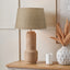 Gaiana Concrete Brown Stoneware Table Lamp Base with Milos 35cm Natural Linen Tapered Lampshade