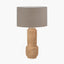 Gaiana Concrete Brown Stoneware Table Lamp Base with Edward 35cm Natural Linen Cylinder Lampshade