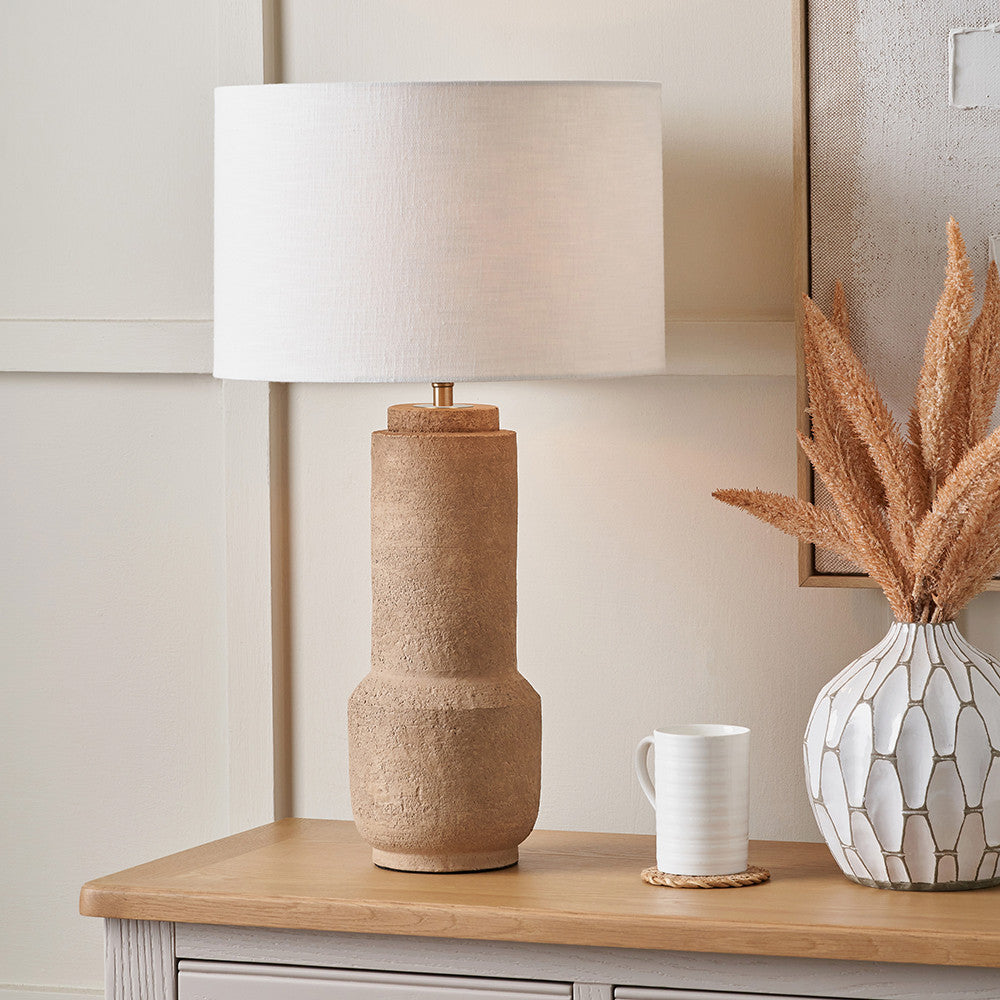 Gaiana Concrete Brown Stoneware Table Lamp Base