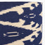 Eirene White Textured Stoneware Table Lamp Base with Lars 40cm Ocean Blue Ikat Patterned Cylinder Lampshade
