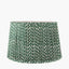 Ambrosia Natural Grooved Stoneware Table Lamp Base with Vienna 35cm Forest Green Chevron Mushroom Pleat Lampshade