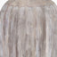 Ambrosia Natural Grooved Stoneware Table Lamp Base with Vienna 35cm Red Chevron Mushroom Pleat Lampshade