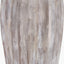 Ambrosia Natural Grooved Stoneware Table Lamp Base with Lys 35cm White Self Lined Linen Tapered Lampshade