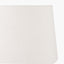 Ambrosia Natural Grooved Stoneware Table Lamp Base with Lys 35cm White Self Lined Linen Tapered Lampshade
