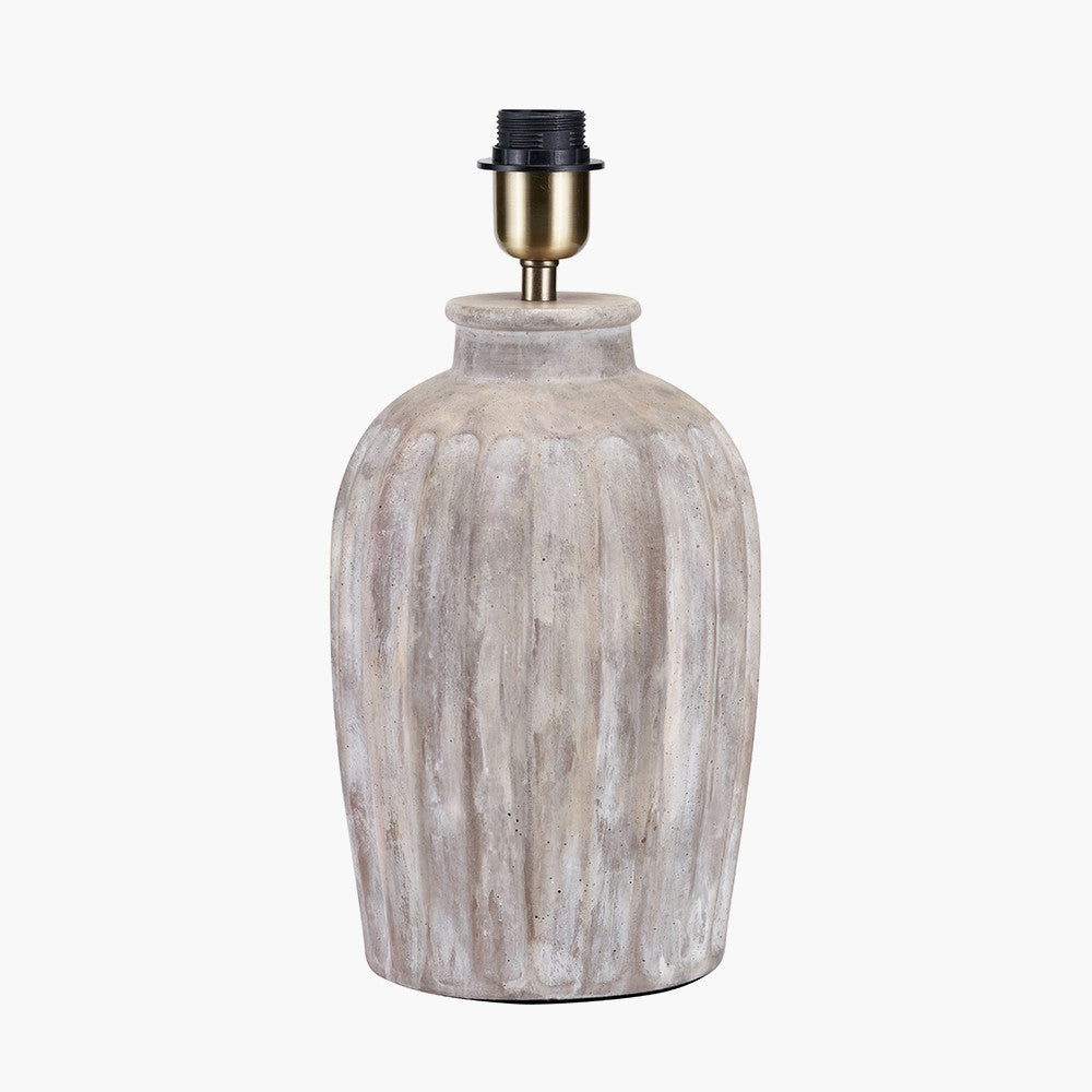Ambrosia Natural Grooved Stoneware Table Lamp Base