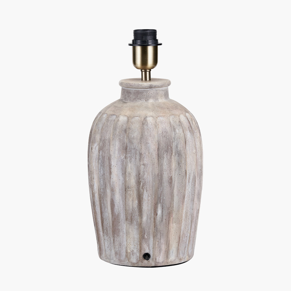 Ambrosia Natural Grooved Stoneware Table Lamp Base