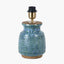 Theano Dot Design Blue Glaze Table Lamp Base with Milos 30cm Natural Linen Tapered Lampshade