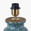 Theano Dot Design Blue Glaze Table Lamp Base with Milos 30cm Pistachio Green Linen Tapered Lampshade