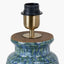 Theano Dot Design Blue Glaze Table Lamp Base with Edward 30cm Pistachio Green Linen Cylinder Lampshade