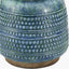 Theano Dot Design Blue Glaze Table Lamp Base with Edward 30cm Pistachio Green Linen Cylinder Lampshade