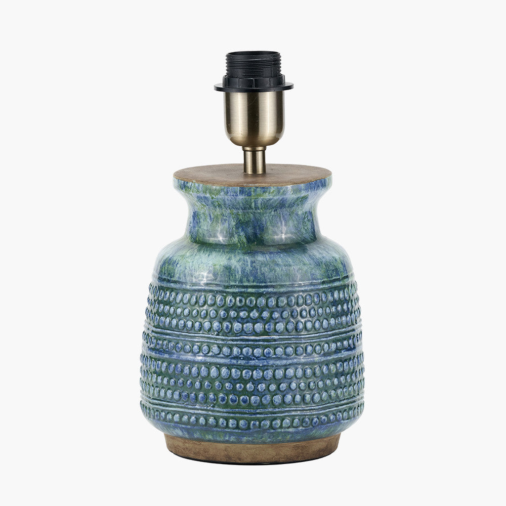 Theano Dot Design Blue Glaze Table Lamp Base