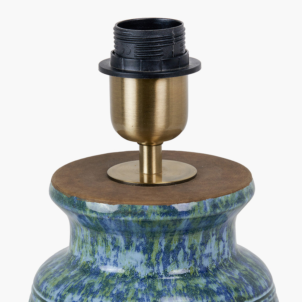 Theano Dot Design Blue Glaze Table Lamp Base