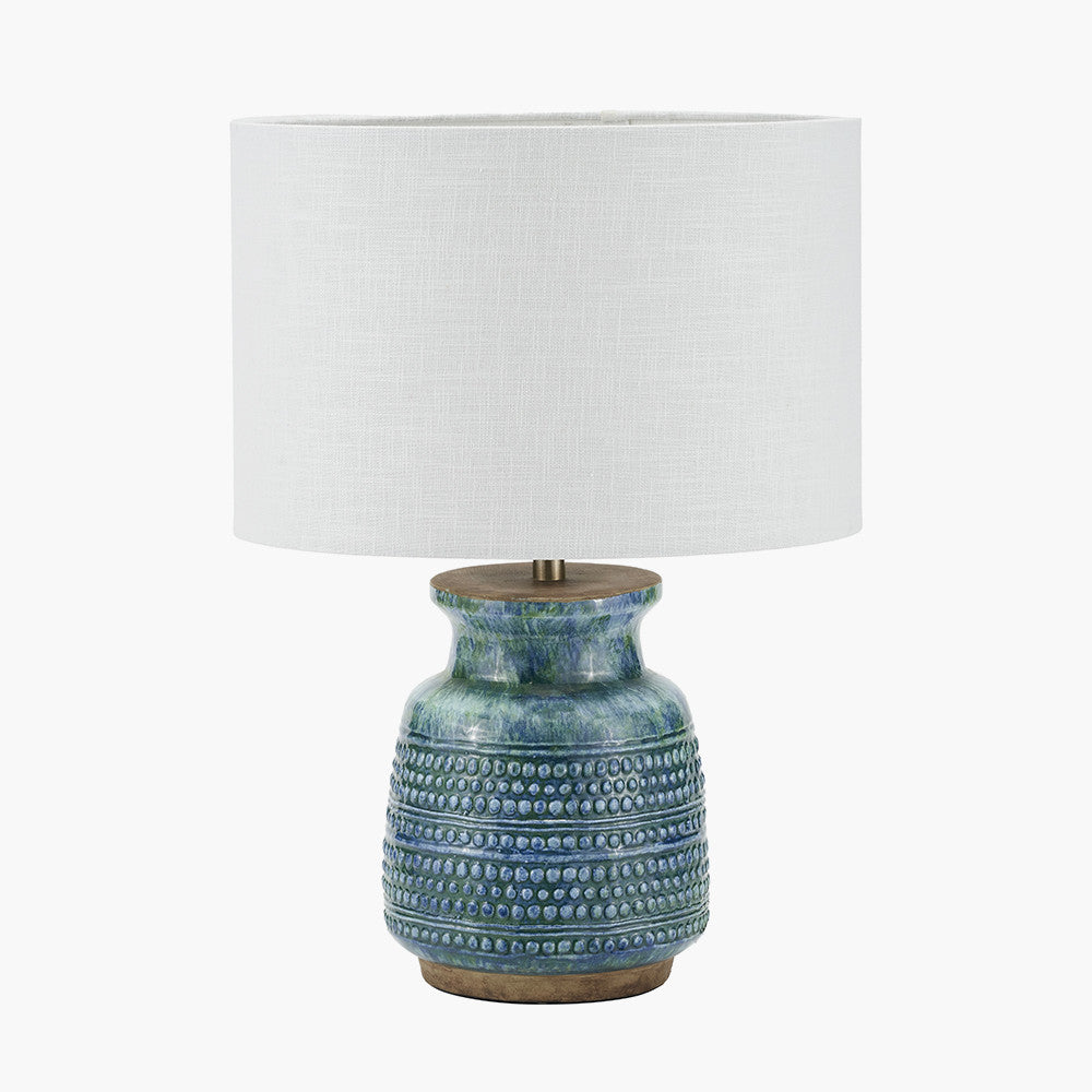 Theano Dot Design Blue Glaze Table Lamp Base