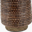 Theano Dot Design Brown Glaze Tall Table Lamp Base with Edward 35cm Natural Linen Cylinder Lampshade