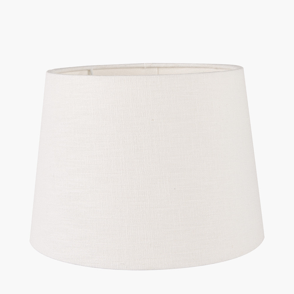 Theano Dot Design Brown Glaze Tall Table Lamp Base with Lys 35cm White Self Lined Linen Tapered Lampshade