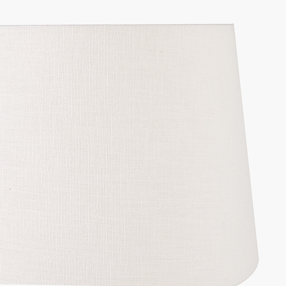 Theano Dot Design Brown Glaze Tall Table Lamp Base with Lys 35cm White Self Lined Linen Tapered Lampshade