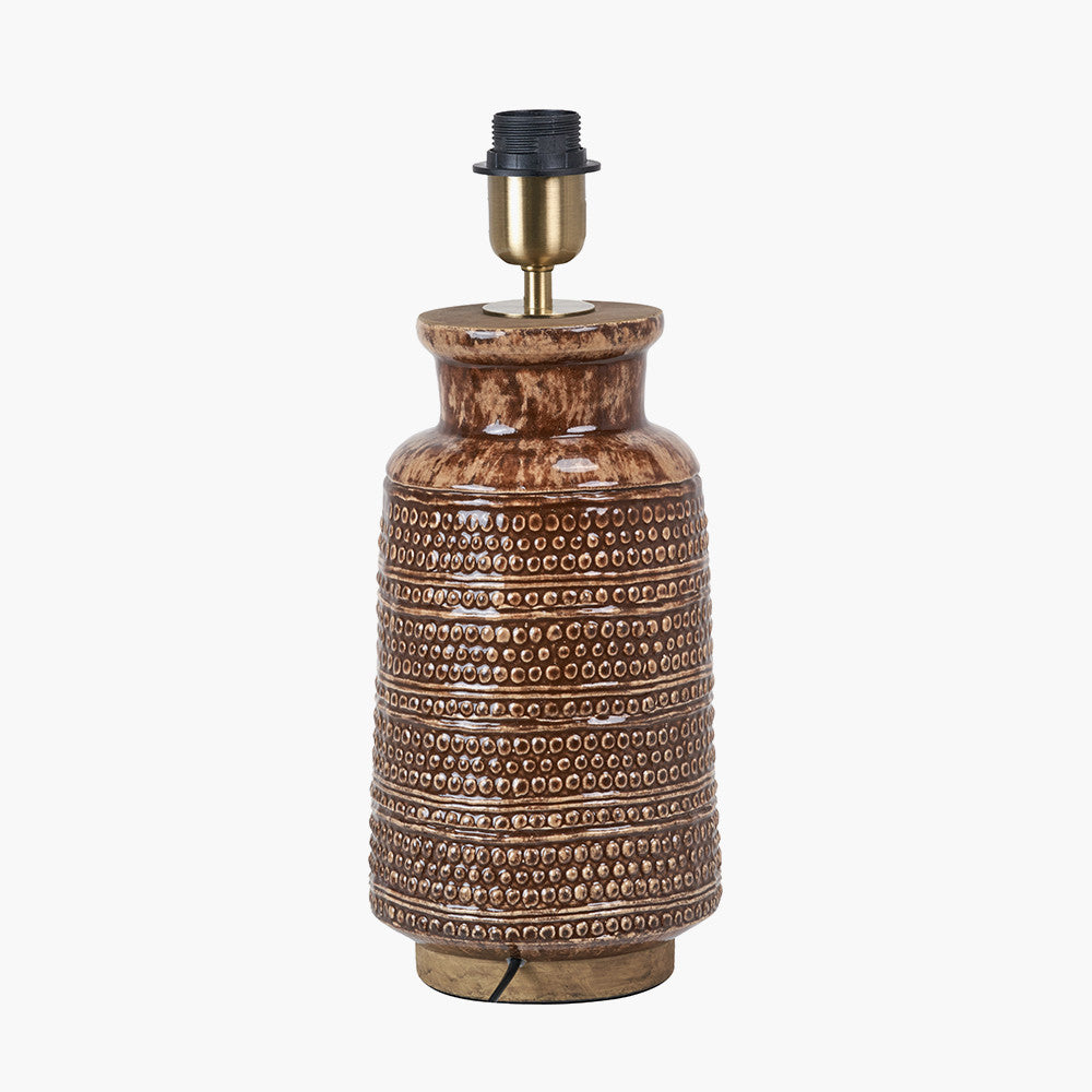 Theano Dot Design Brown Glaze Tall Table Lamp Base