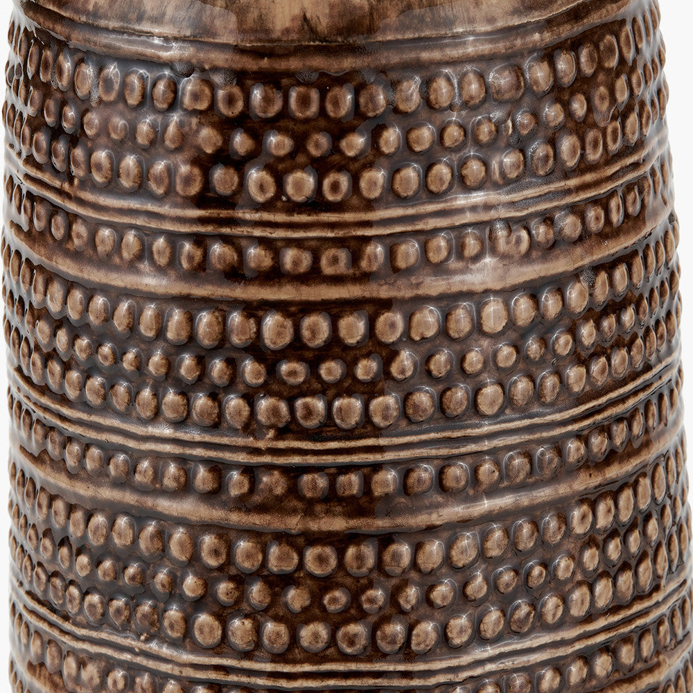 Theano Dot Design Brown Glaze Tall Table Lamp Base