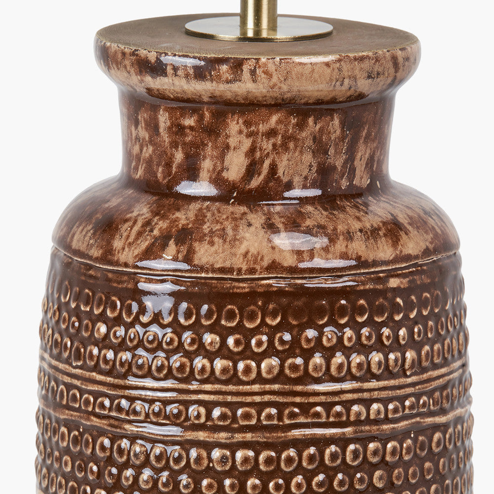 Theano Dot Design Brown Glaze Tall Table Lamp Base