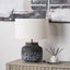 Etna Black and White Glass Table Lamp Base with Henry 40cm White Handloom Cylinder Lampshade