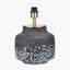 Etna Black and White Glass Table Lamp Base with Lys 40cm White Self Lined Linen Tapered Lampshade