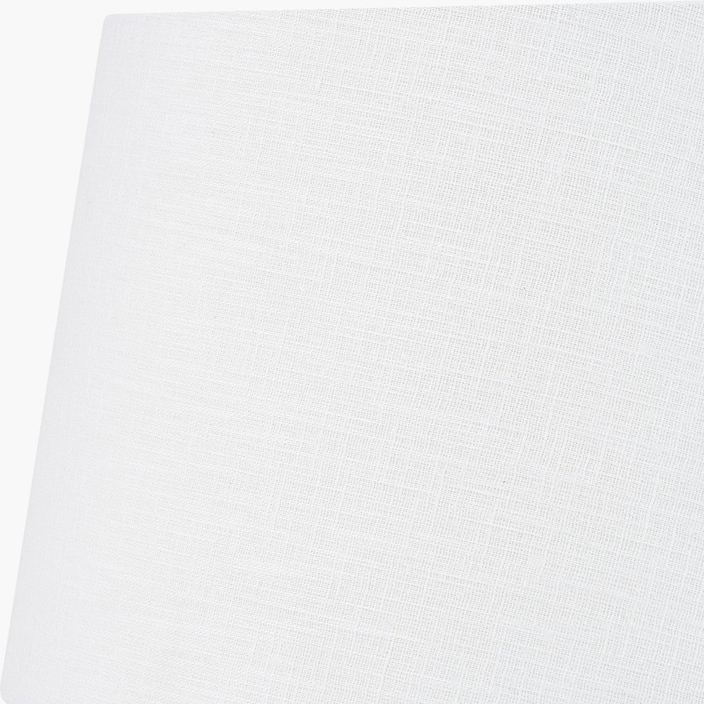 Etna Black and White Glass Table Lamp Base with Lys 40cm White Self Lined Linen Tapered Lampshade