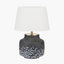 Etna Black and White Glass Table Lamp Base