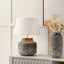 Etna Black and White Glass Table Lamp Base