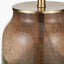 Valtellina Brown and Green Glass Table Lamp Base with Henry 35cm White Handloom Cylinder Lampshade
