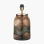 Valtellina Brown and Green Glass Table Lamp Base with Edward 35cm Pistachio Green Linen Cylinder Lampshade