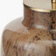 Cerdanya Brown and Beige Glass Table Lamp Base with Henry 35cm Tobacco Handloom Cylinder Lampshade