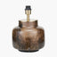 Cerdanya Brown and Beige Glass Table Lamp Base with Henry 35cm White Handloom Cylinder Lampshade