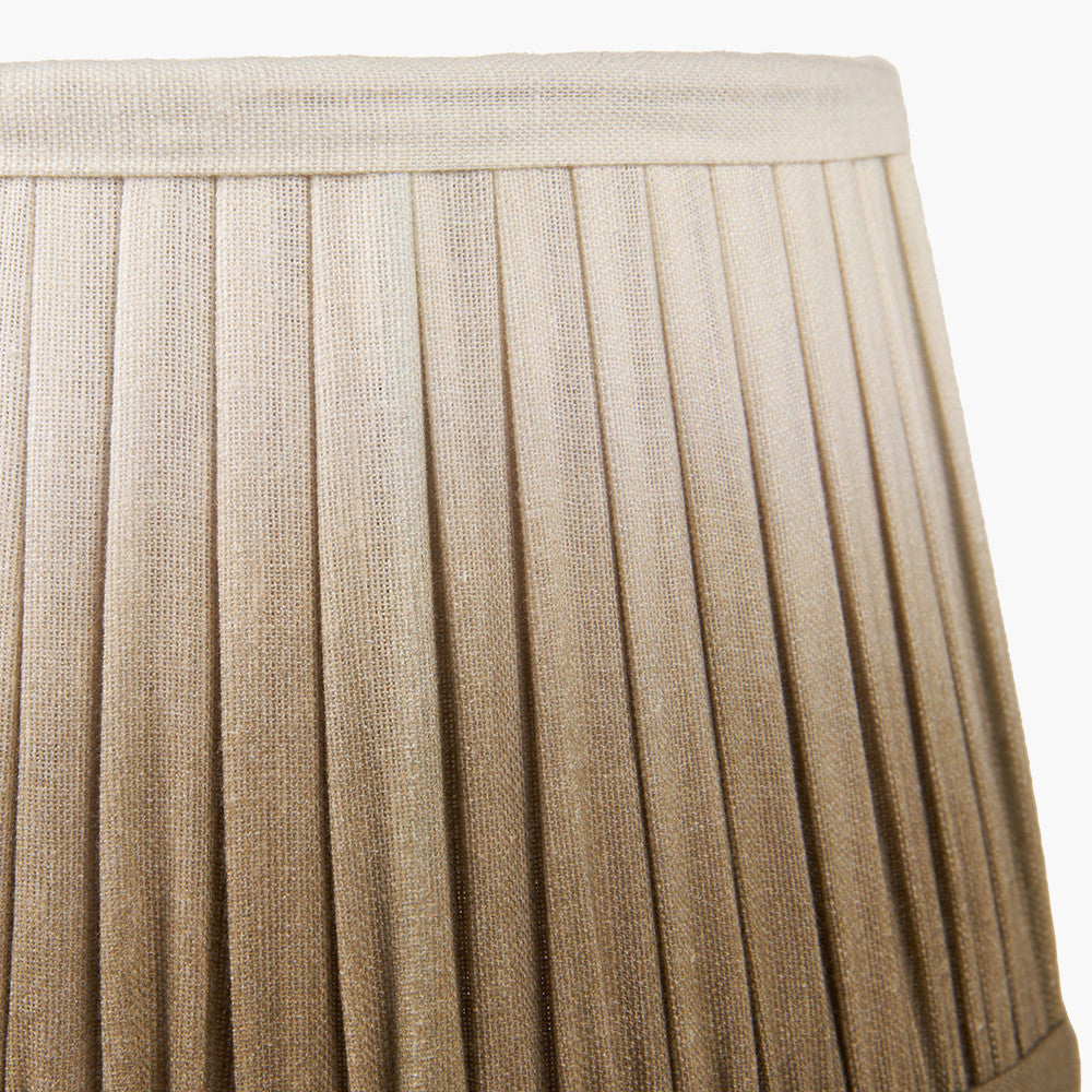 Cerdanya Brown and Beige Glass Table Lamp Base with Scallop 35cm Taupe Ombre Soft Pleated Tapered Lampshade