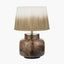 Cerdanya Brown and Beige Glass Table Lamp Base with Scallop 35cm Taupe Ombre Soft Pleated Tapered Lampshade
