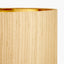 Cerdanya Brown and Beige Glass Table Lamp Base with Stellan 40cm Gold Slubbed Silk Mix Gold Lined Cylinder Lampshade