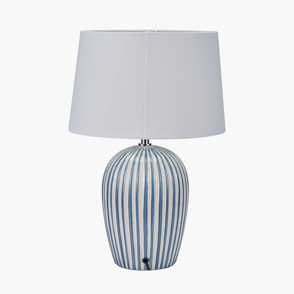 Cannes Blue and White Stripe Ceramic Table Lamp