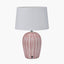 Cannes Mulberry and White Stripe Ceramic Table Lamp